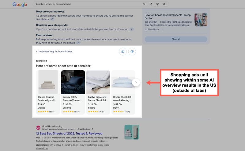 Spotted sponsored ads on AI overview