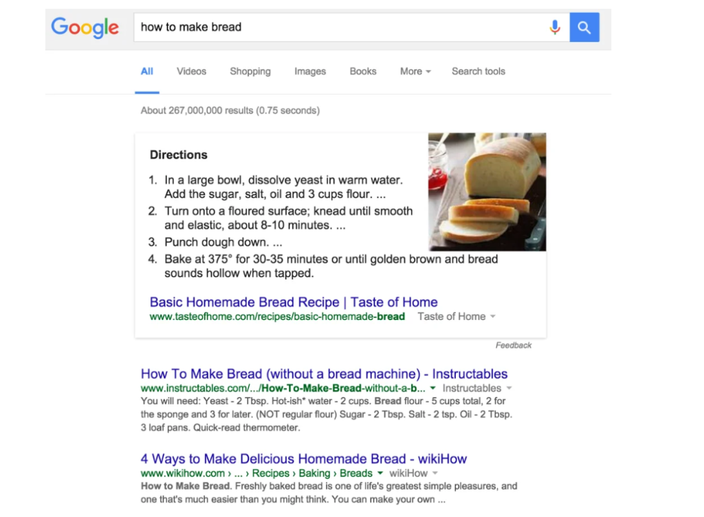 Featured Snippet example