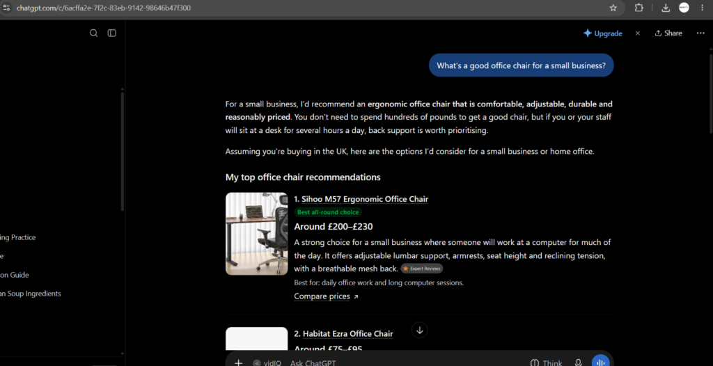 Example ChatGPT ad unit showing headline, description and image, from OpenAI’s Help Center